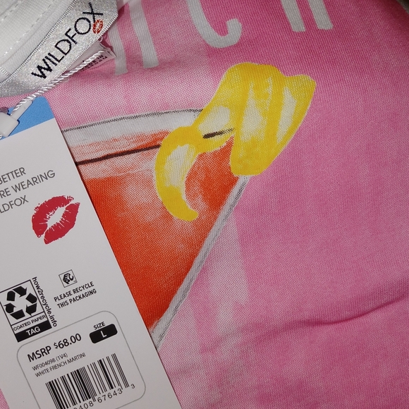 🍸 Wildfox French Martini Graphic Tee 100% Cotton - Picture 7 of 8